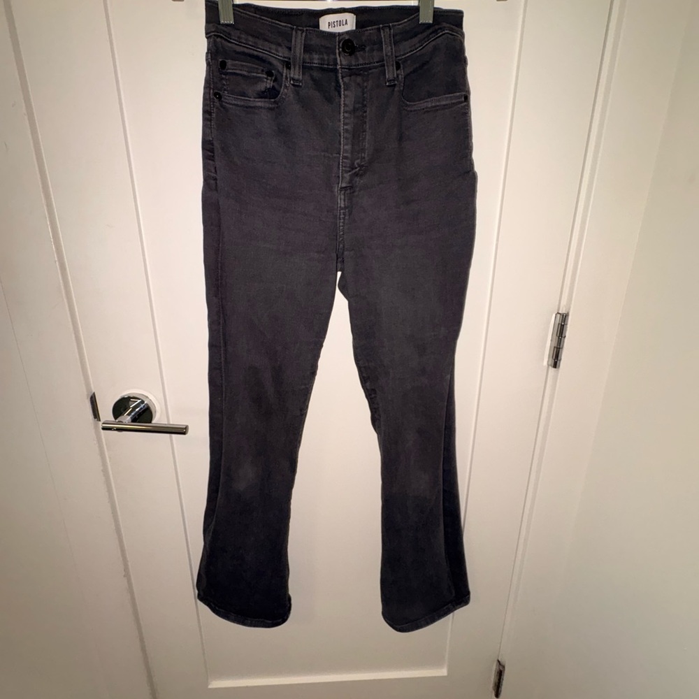 Pistola Charcoal High Rise Boot Flare Jeans